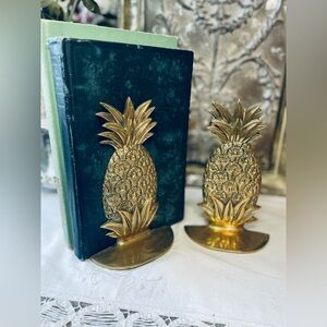 Vintage Antique Brass Pineapple bookends